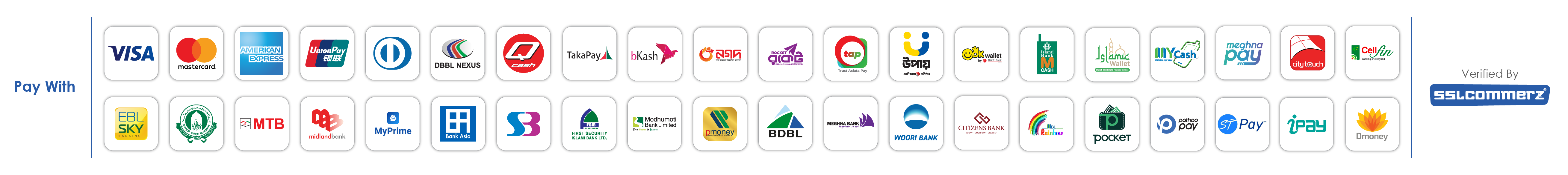 Accepted Payment Gateways: bKash, Nagad, Rocket, Cards